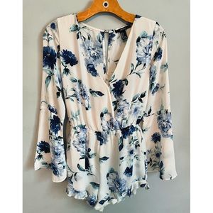 Forever 21 White Floral Romper